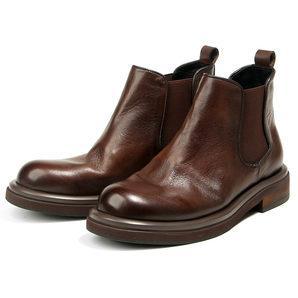 Men Shoes Trainers - 남성용 첼시 부츠 하이탑 천연 가죽