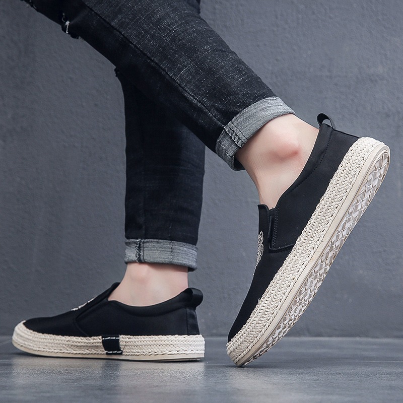 남성용 블랙 통기성 신발 럭셔리 로퍼 Espadrill - Men Shoes Black 리뷰 및 가격