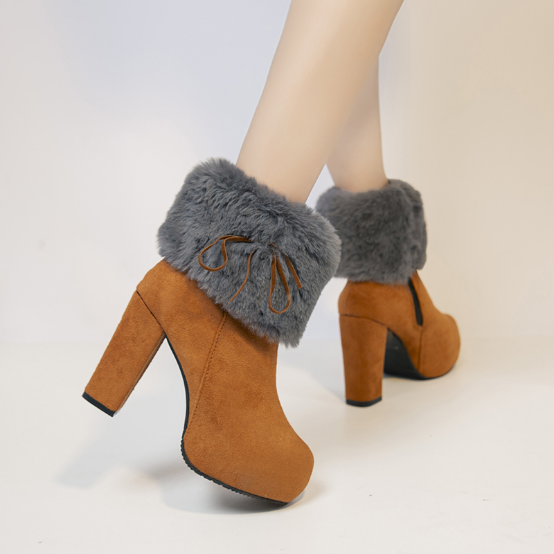 플러스 사이즈 겨울 사이드 지퍼 Chunky Heel  - Winter Boot Insulated 리뷰 및 가격