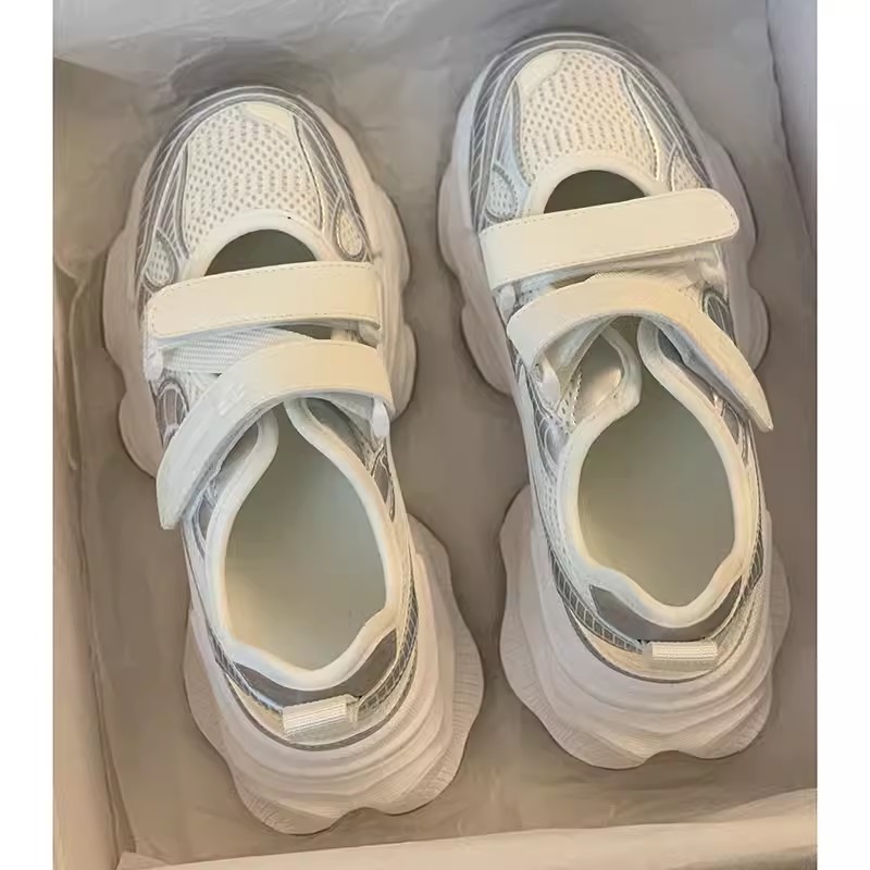 메탈릭 실버 속이 빈 플랫폼 샌들 여성용 더블 벨크로  - Sandal Sport Outdoor 리뷰 및 가격
