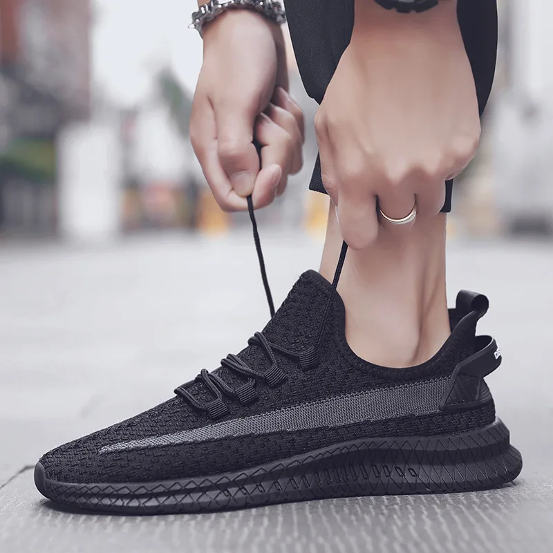 남성용 직조 신발 2025 신상 브랜드 통기성 스포츠화 - Men Shoes Trainers 리뷰 및 가격