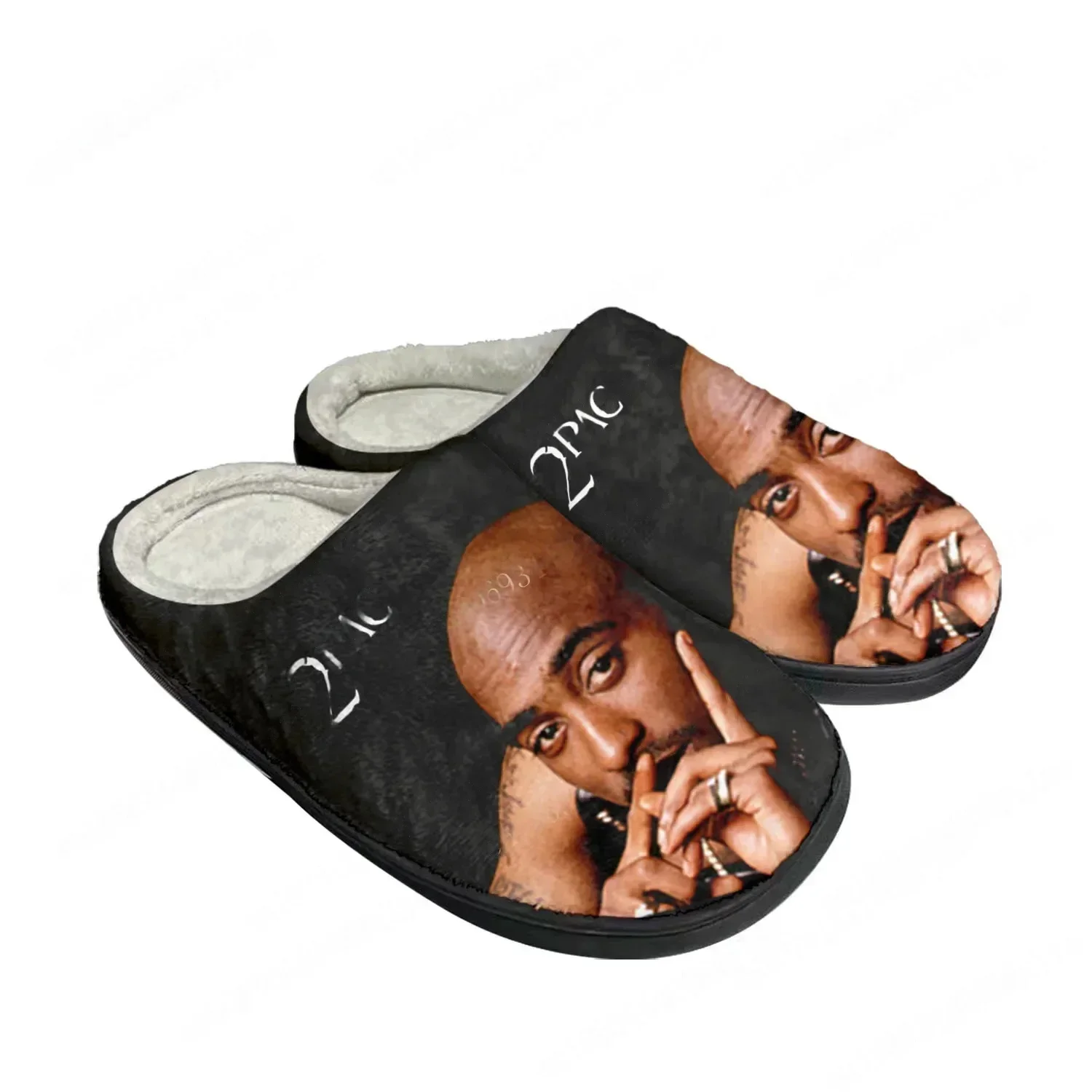 2Pac 힙합 래퍼 투팍 팝 홈 코튼 커스텀 슬리퍼 남 - Men Shoes Black 리뷰 및 가격