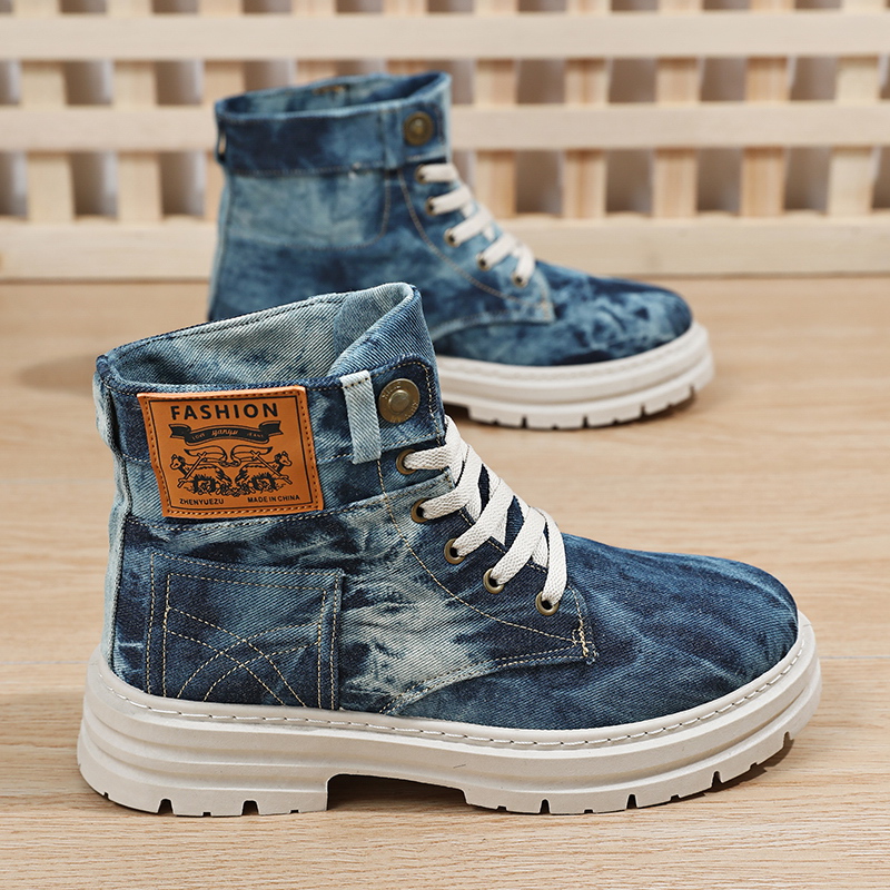 세탁 가능한 타이다이 데님 하이탑 스니커즈, 빈티지 디 - Men'S Shoes Grip 리뷰 및 가격