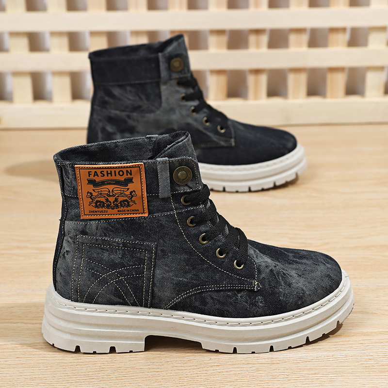 세탁 가능한 타이다이 데님 하이탑 스니커즈, 빈티지 디 - Men'S Shoes Grip 리뷰 및 가격
