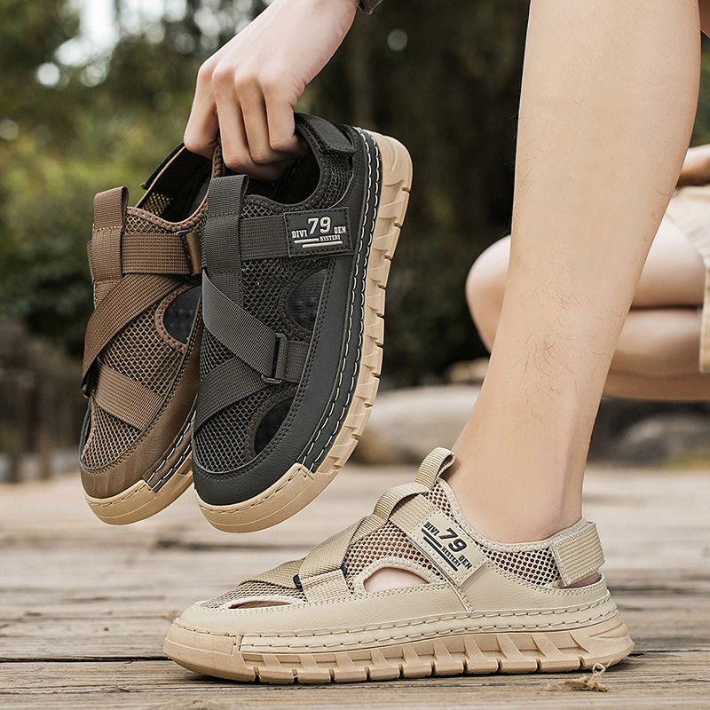 남성 샌들 여름 메쉬 통기성 속이 빈 샌들 패션 야외  - Sandal Sport Outdoor 리뷰 및 가격