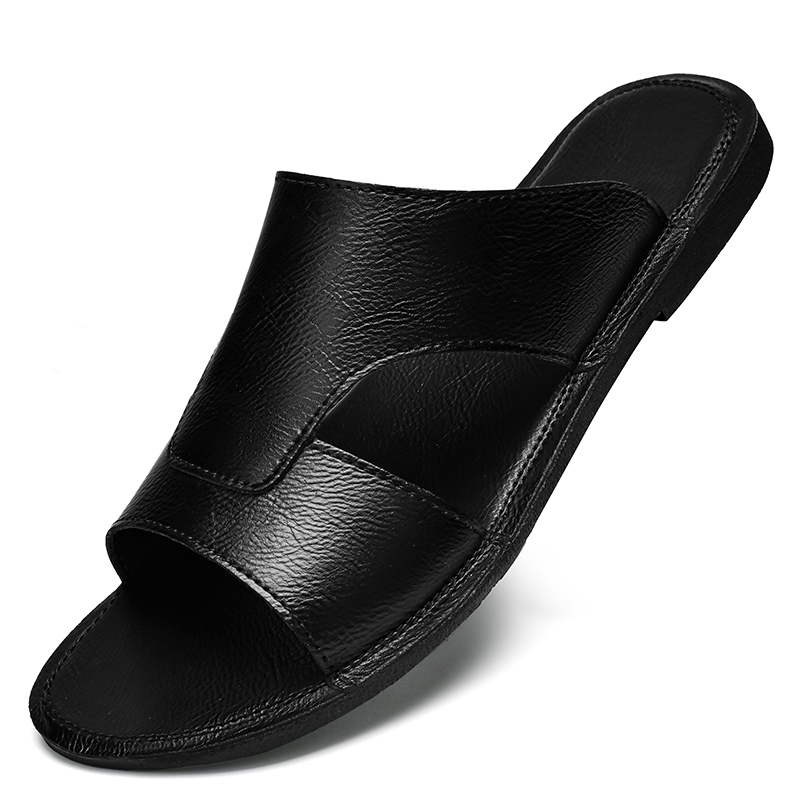 남성용 블랙 브라운 플랫 힐 PU 아웃도어 비치 슈즈  - Men Shoes Black 리뷰 및 가격