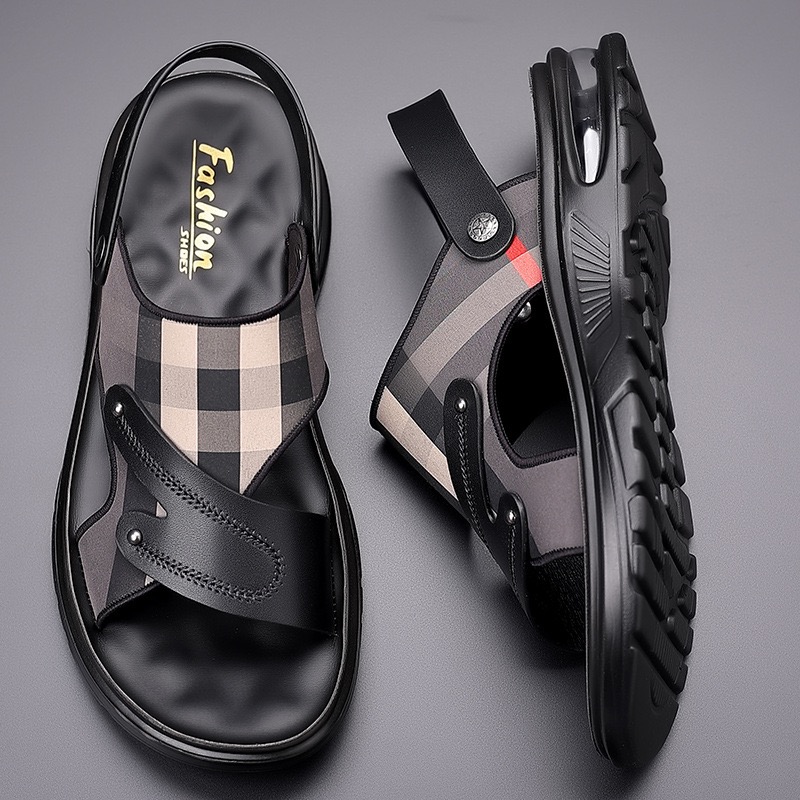 여름 남성 샌들 럭셔리 소 가죽 샌들 남성용 야외 캐주 - Sandal Sport Outdoor 리뷰 및 가격